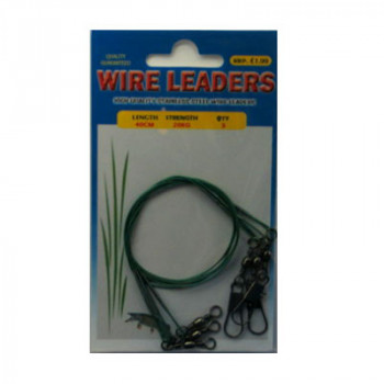 WIRE TRACES - WIRE LEADERS - 3 PACK, 40CM, 20KG