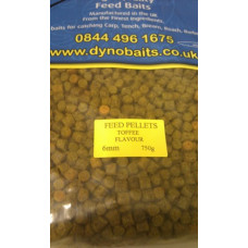 TOFFEE FLAVOUR FEEDER PELLETS ( 6mm ) ( DYNO BAITS ) 750g bag